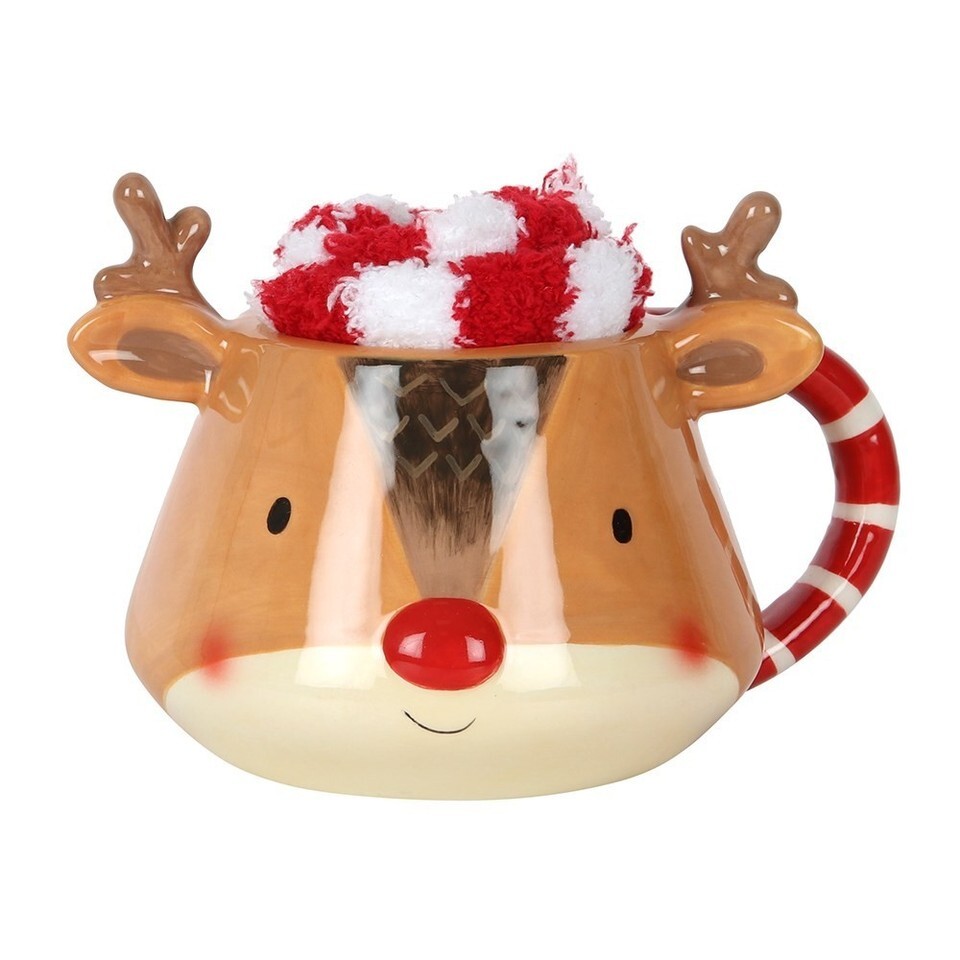 Reindeer Mug and Cozy Socks Gift Set - Festive Ceramic Mug & Soft Winter Socks Item image 5