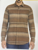 Hurley Flannel Shirt NEW Size Medium Mens Stripe Y2K Style Tan Brown But... - £26.61 GBP