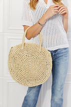 Justin Taylor Beach Date Straw Rattan Handbag in Ivory - £46.24 GBP