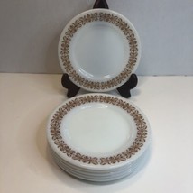 Pyrex Tableware by Corning Copper Filigree 6 Bread Plates 6.75&quot; 704-2 - $24.74