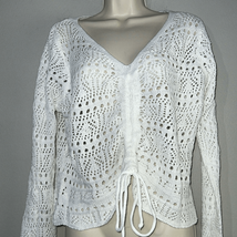 Women’s size XL crochet white sweater - $13.03