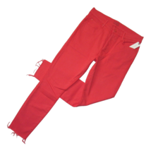 NWT Mother Stunner Ankle Fray in Tomato Play Date Red Stretch Skinny Jeans 30 - £90.56 GBP