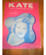 Vintage Kate By Irving Berlin Kate Smith Sheet Music 1946 - $6.82 CAD