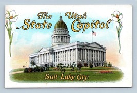 Capitol Costruzione Stato Fiore Sego Lily Salt Lake Città Utah Unp Wb Cartolina - £3.91 GBP