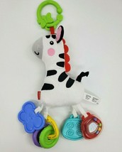 Fisher Price Zebra Horse Plush Rattle Teether Baby Lovey Activity Toy B61 - £9.47 GBP