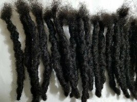 100% Pelo Natural Hecho Rastas 10 Piezas 25.4to30.5cm Negro 3cm Grueso Grande - £87.04 GBP