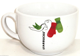 Starbucks Coffee Mug 2011 21.9 ozs Christmas Holiday Red Green Mittens Bird - £15.94 GBP