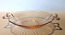 Vintage Fostoria Fairfax Pink Depression Glass Serving Plate Bow Handles - $32.69