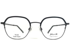 KLiik Eyeglasses Frames 684 M100 Black Gray Round Hexagon Full Rim 48-19-135 - £58.30 GBP