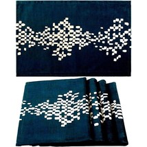 Vzaahu Placemats Set of 4-18 X 12 Cotton Place mats Peacock Blue, Coasters for C - £19.77 GBP