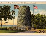 First George Washington Monument Boonesboro Maryland MD Linen Postcard Y11 - $3.91