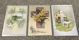 Antique Joyful Easter Postcards 1 Embellished and Embossed 2 Embossed - £7.60 GBP