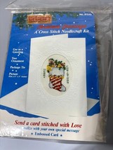 Vtg Titan Cross Stitch Needlecraft Christmas Greetings Kit Card Ornament - $128.60 MXN