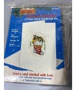 Vtg Titan Cross Stitch Needlecraft Christmas Greetings Kit Card Ornament - $6.86