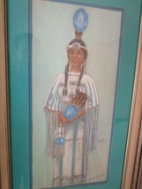 American Indian Lithograph By - Joseph S. LYONS- -ORIGINAL Rich Red OWL- Sioux ( - $123.47