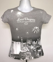 Womens Harley Davidson Fabulous Las Vegas Downtown Casino T shirt small bling - $23.71