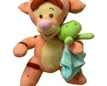 Fisher Price Disney Winnie the Pooh plush Tigger Baby Frog Blankie 10&quot; S... - £8.87 GBP