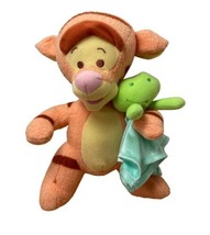 Fisher Price Disney Winnie the Pooh plush Tigger Baby Frog Blankie 10&quot; S... - £8.86 GBP