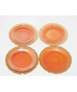 Vintage Peach Lustre Glass Saucers Set of 4 - £18.49 GBP