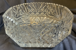 Vintage Polish Octagon Crystal Bowl Irena Collection 9.5” Diameter - £25.42 GBP
