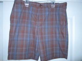 14TH &amp; Union Plaids Cotton Men’ Dress Shorts Dark Brown 40 UPC96 - £13.54 GBP