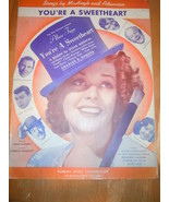 Vintage You&#39;re A Sweetheart by McHugh &amp; Adamson Alice Faye Sheet Music 1937 - £3.11 GBP
