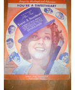Vintage You&#39;re A Sweetheart by McHugh &amp; Adamson Alice Faye Sheet Music 1937 - $5.45 CAD