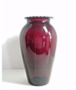 Royal Ruby Red Vintage Anchor Hocking Depression Glass Hoover 9&quot; Flower ... - £12.01 GBP