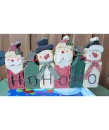 Rustic Holiday Inspirations Wooden Christmas Decor Santa Tree Snowmen HO... - €11,24 EUR