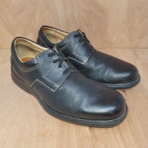 Johnston &amp; Murphy Men&#39;s Oxfords Size 9.5 M Black Leather Stitched Pebble... - £25.18 GBP