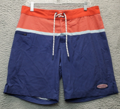 Vineyard Vines Board Shorts Mens Sz 32 Multi Striped Performance Slit Drawstring - $23.12