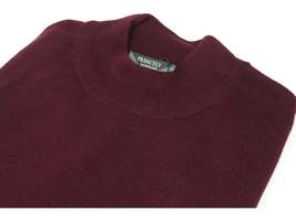 Mock Neck Merinos Wool Sweater PRINCELY From Turkey Soft Knits 1011-00 Burgundy image 3