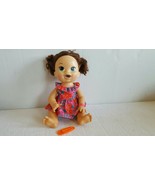 Baby Alive Super Snacks Snackin’ Sara Brunette Doll Talks Eats Wets 2015... - $34.99