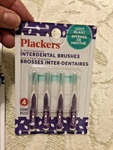 5 Plackers Dental Floss Brushes Mint Blast 4 Count Total 20 Hard to Reac... - $14.25
