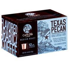 café Ole Texas pecan coffee. 12 count box. Lot of eight - $148.47