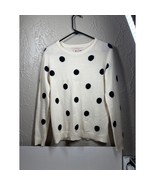 Philosophy Ivory Black Polka Dot 100% Cashmere Crew Pullover Sweater Siz... - $1,023.42 MXN