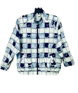 Prince Sportswear 1980&#39;s Womens Large Zip Front Watercolor Window Pane J... - $34.21 CAD