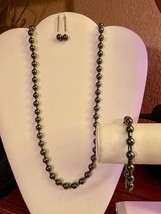 Hematite Magnetic Ball Necklace, Bracelet and Earrings Set - £19.98 GBP