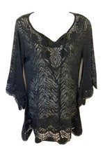Mad Style Lace Swim Cover Up Fishnet Tunic Dress Sexy Black S to M  - £11.49 GBP