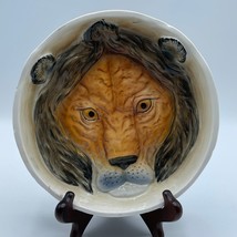 Vintage Lion Head Hand Painted Plate Dish Glazed 2D 8&quot; - £23.98 GBP