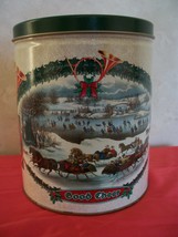 VINTAGE “GOOD CHEER” HOLIDAY ROUND COOKIE TIN. (#0026)  - £10.38 GBP