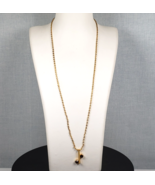 Vintage 1970&#39;s Crown Trifari Jewels Gold Birthstone January Garnet Necklace - $761.88 MXN