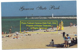 1970&#39;s Real Photo Postcard Breakwater Beach Geneva State Park Geneva on the Lake - £12.63 GBP