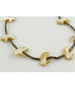 ZUNI Native American Fetish BEAR NECKLACE - Mother of Pearl - 28.5 inches - $75.00