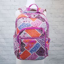 ❤️ VERA BRADLEY Modern Medley Campus Large Laptop Backpack Pink Purple - £15.72 GBP
