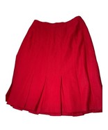 VINTAGE Bedford Fair Womens Size 16 High Rise Pleated Skirt Red - $8.00