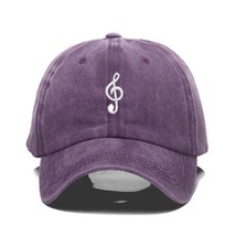 2023 Vintage Washed Cotton Musical note Embroidery Baseball Cap For Men Women Da - £84.70 GBP