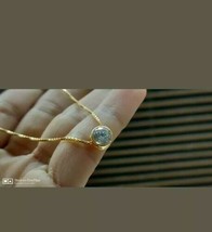 0.50 Carat Round Cut Bezel Set Solitaire Diamond Pendant 9K Yellow Gold Over - £59.81 GBP