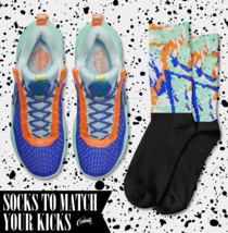 SPLATTER Socks for N Cosmic Unity Amalgam Royal Blue Teal Orange T Shirt  - £16.27 GBP