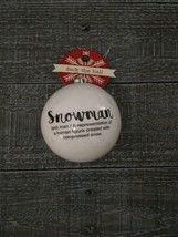 Christmas Ornament Snowman with Definition Plastic Gift Holiday New - £11.57 GBP